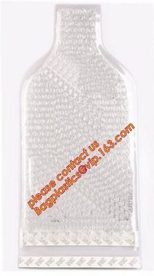 Zip sealed liquor bubble bags bottle protector Travelling liquor bubble sleeves air wine bubble bags Zipped bottom plast