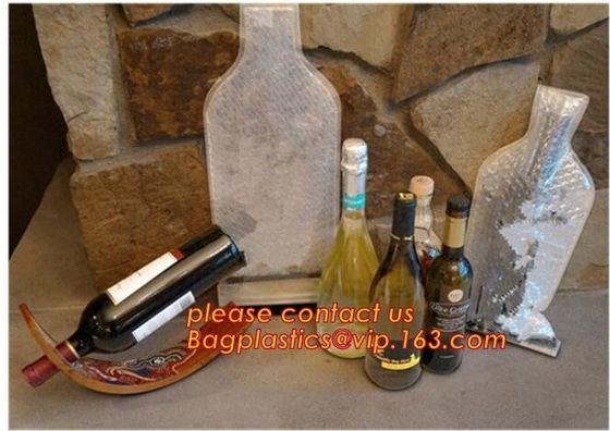 Leakproof PVC wine Protector bag Anti-Shock Reusable Plastic PVC Inflatable Bubble Liner Protective Pac Red Wine Bags Pr