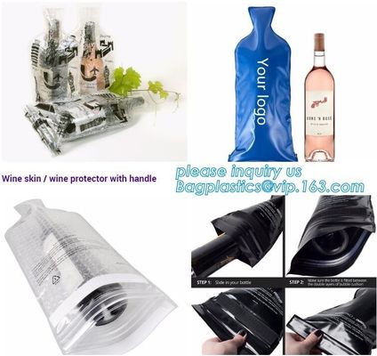 Reusable Wine Bottle Protector Travel Safe Transportation  Packing Cushion Bubble Bags Wine Wrap Bottle Bags Protectors