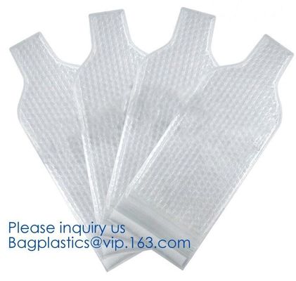 USA Amazon WineSkin Protector Reusable Wine Bottle Transport Bubble Packaging Bag,Breakage-proof Clear PVC Wine Bottle P