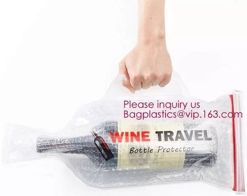 Bottle Protector Bubble Travel Bag,Travel Trip Bag With Bubble Inside And Double Zip lockks,Sleeve Travel Bag - Inner Skin