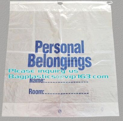 Biodegradable Drawstring Patient Belongings Bag,Manufacturer of Patient Belonging Bag with Rigid Handle OEM Available