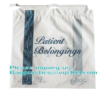 Biodegradable Drawstring Patient Belongings Bag,Manufacturer of Patient Belonging Bag with Rigid Handle OEM Available