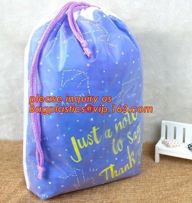 Biodegradable drawstring laundry poly bag,Cotton string LDPE plastic laundry bag custom poly bag drawstring bag bagease