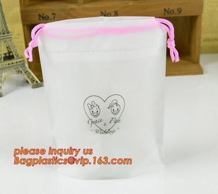 Biodegradable Cotton string LDPE plastic laundry bag custom poly bag drawstring bag,Customized Logo Printed Poly Drawstr