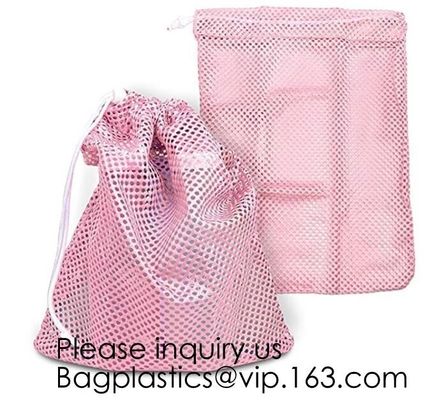 Lingerie Mesh Bags OEM Mesh Laundry Bags,Large Capacity Mesh Drawstring Laundry Bag Washable Reusable Cloth Bag Promotio