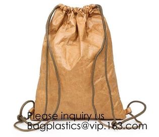 Drawstring Backpack - Tyvek Bag Paper bag,Waterproof Tyvek Bag for Gym or Travel, Inside Zippered Pocket Backpack Colorf