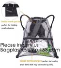 Clear Drawstring Bag - PVC Drawstring Backpack with Mesh Side Pockets for School, Music Festivals, Sporting Events, Trav