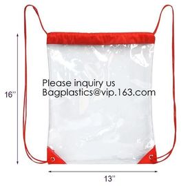 Clear Cinch Bags Traveling Sport Bags,Backpack with Front Zipper Mesh Pocket,Mesh Pocket and Bottle Mesh Poket,holder