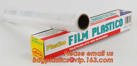 Newly design household food grade excellent quality factory price cling film, pe food plastic wrap