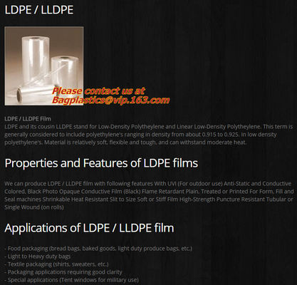 soft high transparent tasteless anti-static non-toxic machine stretch film, pallet lldpe