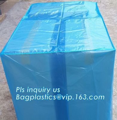 anti aging UV resistant dust proof waterproof reusable pallet cover, sealable square bottom pallet shrink wrap plastic c