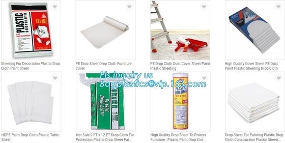 HDPE protective plastic Drop sheet Drop cloth Paint dust sheet, 3.7*3.7m PE Plastic Drop Sheet, painter dust sheetS, PAC