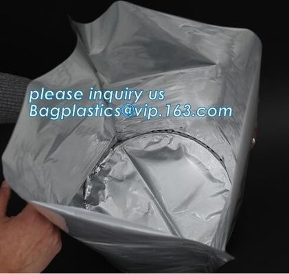 IBC foil Liner for bulk juice wine, Liquid packaging boxes storage carton ibc alunimium bag, Round Bottom Flexible Drum