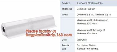 PE Shrink Film White 4m x 50m 210um,Automatic POF Film Heat Shrink Wrap,Food Grade POF shrinkable label Shrink Film pack