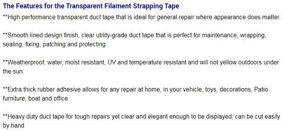 fiber reinforced filament tape,filament adhesive fibreglass mesh tape,Self Adhesive Bi-directional Filament Tape bagease