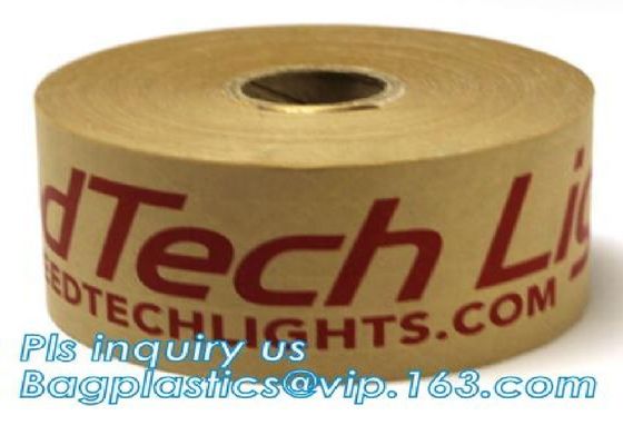 Fiber Reinforced Custom Printed Gummed Kraft Paper Packing Tape,Custom logo kraft reinforced paper brown tape bagease