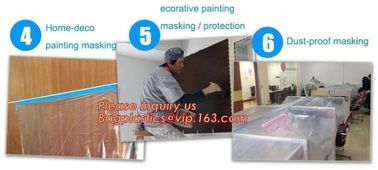 pre-taped paintable car masking film,auto paint solution HDPE masking film,1500*2300mm Masking Film Tape Roll Self Adhes