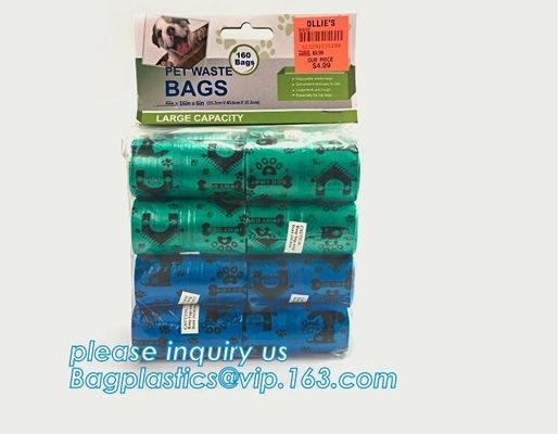 Disposable Dog Excrement Pop Shit Pet Trash Garbage Waste Disposal Dog Poop Bag, 100% biodegradable colorful pet waste b