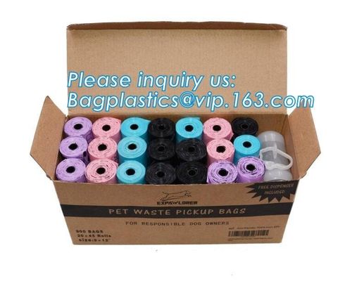 biodegradable Pet Waste Bags Dog Poop Bag, Pet Printing Waste Bags Handle Dog Cat Pick Up Poop Clean Up Rubbish Bag, pac