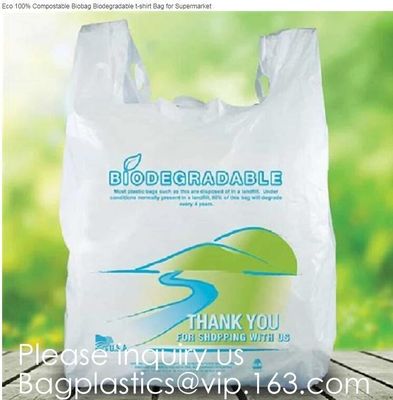 Compostable Grocery T-Shirt Bags, Eco Friendly, Biodegradable, 2 Gal - 4 Gal Small Clear Trash Bags Office, Bulk