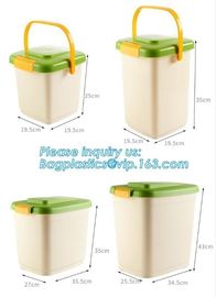 wheelie plastic airtight set 3-piece pet food container, 20KG 53L pet food pp plastic box container for storage, bagease