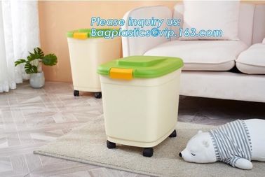 PP Plastic type and stocked eco-friendly feature plastic pet food storage container, Fresh Barrel Food Storage With Lid