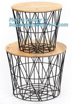 Customized Wire Diameter Stock Pot Cooking Wire Mesh Metal Storage Basket, Industrial Metal Wire Storage Basket With Han