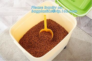 Promotion Plastic airtight lid Pet Food Storage Container, 40L /15KG Large Rectangle Shape Plastic PET Dog Food Containe