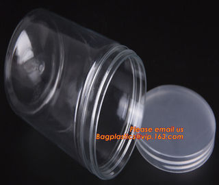 gift packaging clear plastic large round storage box, Food grade clear plastic round PVC tube metal lid box