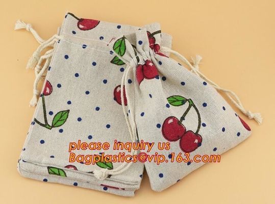 Wholesale Custom logo printed small 100% organic cotton muslin drawstring gift jewelry bag for sale,Personalized Colorfu