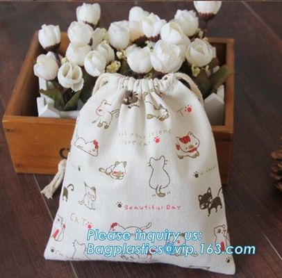 organic Zero Waste Eco-Friendly Natural &amp; Healthy Organic Cotton Drawstring Net Bag for Grocery Shopping Storage Set