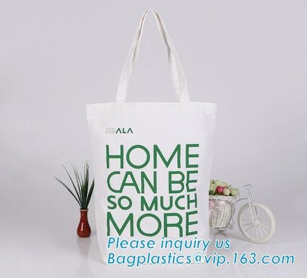 Fair trade calico cotton canvas tote bag long handle,cotton Canvas Tote Bag with 2 extra pocket outside for day use