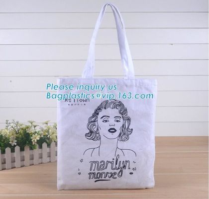 Handle shoulder dual use recyclable shopping cotton bag,Manufacturer custom-made 12oz white handled cotton canvas tote b