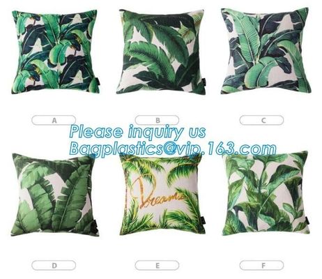 Tropical leaf latest design digital printing cushion cover wholesale decorative pillow covers,Latest design custom print