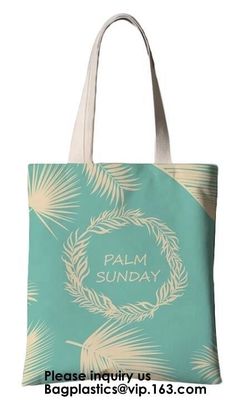 Printing Palm Leaf Canvas Bag Cotton Canvas Handle Tote Bag Cotton Bag Customized Cheap Eco Silk Screen Printing Logo Re