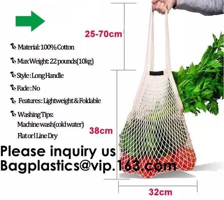 Factory Supplier Cotton Mesh Shopping Net Bag Logo Multi Colors Black White Red Green Blue Handled Shopping Bags Net