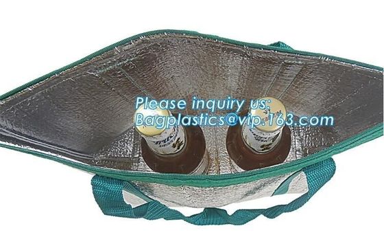 Non-woven laminated thermal insulation cooler bag,custom logo disposable aluminium foil insulation cooler bag BAGEASE