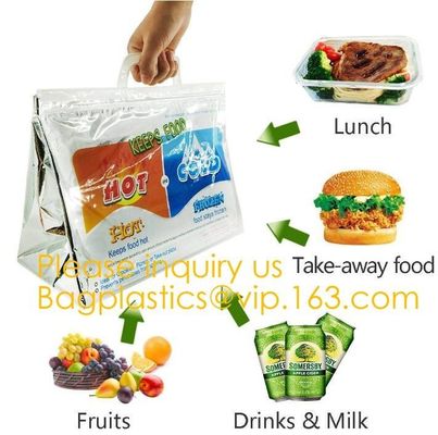 Outdoor square aluminum foil food thermal freezer cooler lunch insulation bag,Foil Cooler Bag Thermal Bag for Fruit Choc
