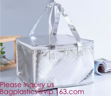 Promotional Custom Printed Disposable Non Woven Tote Lunch Thermal Insulated Food Deliver Cooler Bag, BAGEASE, BAGPLASTI