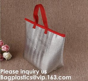 Insulated Thermal Non Woven Aluminum Foil Cooler Bag For Frozen Food,Reusable Insulated Aluminum Foil Thermal Lunch Cool