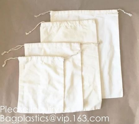 100% Cotton eco-friendly muslin bags Drawstrings Cotton Bags Muslin Cloth Storage Reusable Pouches for Jewelry Tea Spice