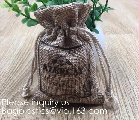 Burlap Gift Bags Wedding Hessian Jute Bags Linen Jewelry Pouches with Drawstring for Birthday, Party, Wedding Favors, Pr
