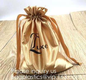 High Quality Gift Small Bag,Gift Shopping Bag,Super Soft White Black Rose Gold Silk Drawstring Bag,Graograin Satin Pouch