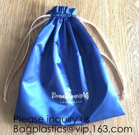 Luxury Satin Handbag Dust Cover Bag,Dark Blue Thick Matt Satin Pouch With Ribbon,Satin Drawstring Bag For Bikini package