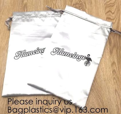 Black Satin Hair Drawstring Bag With Tassels,Pink Satin Hair Dust Bag Cotton Drawstring Makeup Pouch, bagease package