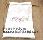 Black Satin Hair Drawstring Bag With Tassels,Pink Satin Hair Dust Bag Cotton Drawstring Makeup Pouch, bagease package