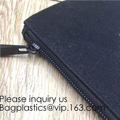 Canvas Zipper Bags Canvas Pencil Case Blank DIY Craft Bags Cosmetic Pouch Makeup Bag for Travel DIY Craft School product