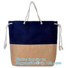 Wholesale jute tote bags with leather handles,Reusable natural color jute tote bag for shopping, Printed jute shopping b