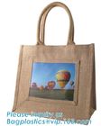 Wholesale jute tote bags with leather handles,Reusable natural color jute tote bag for shopping, Printed jute shopping b